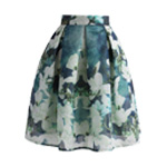 Greenish Magnolia Pleated Skirt