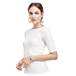 Ann Taylor White Boatneck Tee